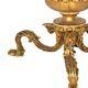 Bronze and gilded brass floor lamp with six lights