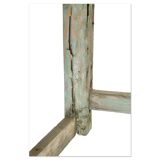 Solid wood coffee table with blue patina