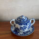 Sucrier japonisant bleu