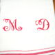 Set de 4 serviettes à nid d'abeille, monogramme point de croix MD
