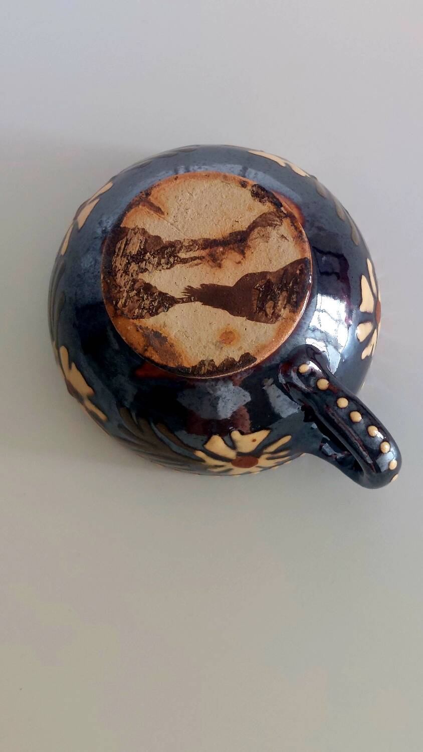 Antique Alsatian pottery cup