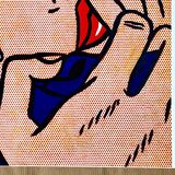 Original pop-art poster, reissue by Roy Lichtenstein "kiss v 1964"
