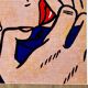 Original pop-art poster, reissue of Roy Lichtenstein's "Kiss v 1964".
