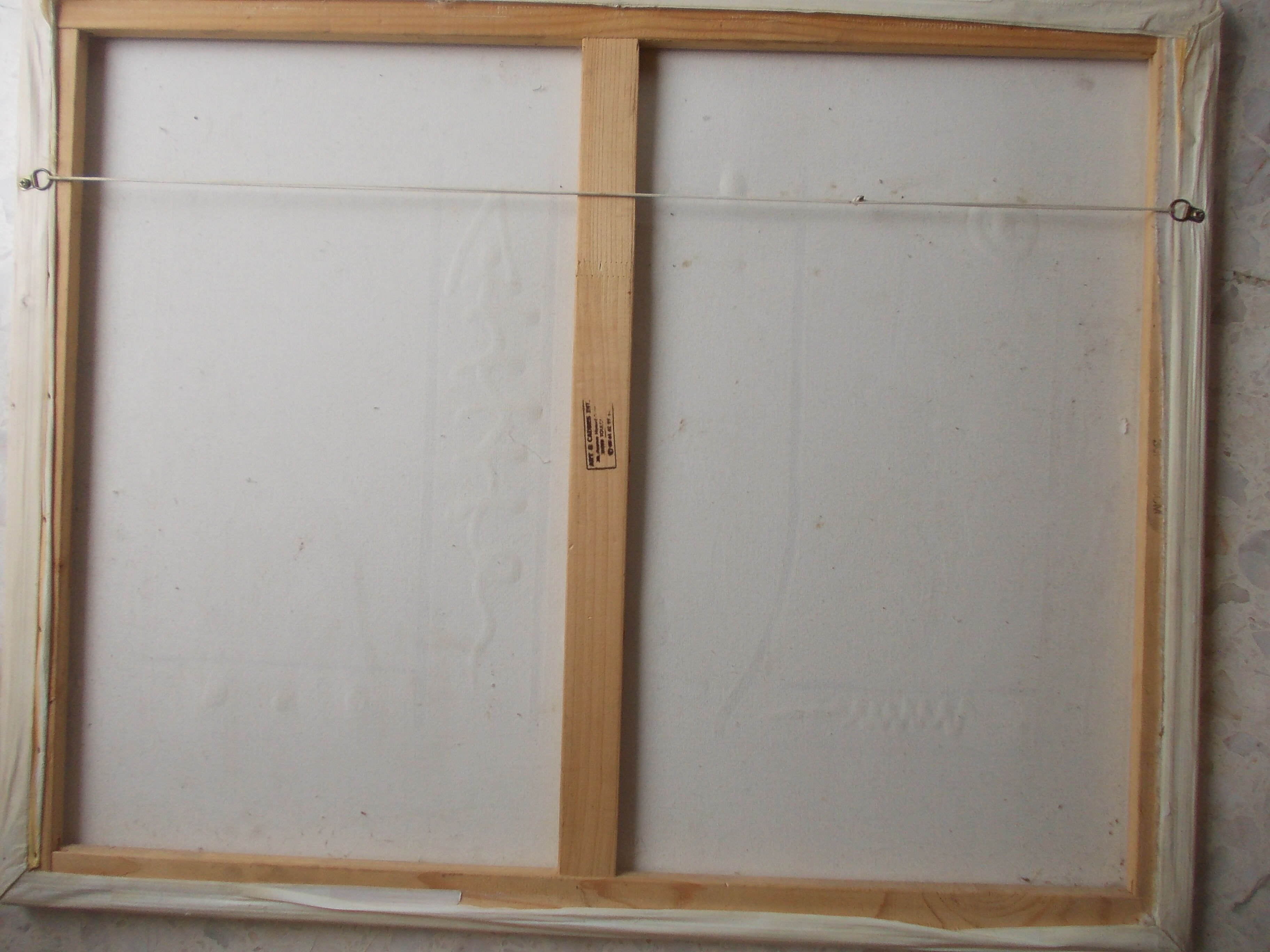 Large oil on canvas painting signed Pey Taryck abstract figures ethnic africa middle east