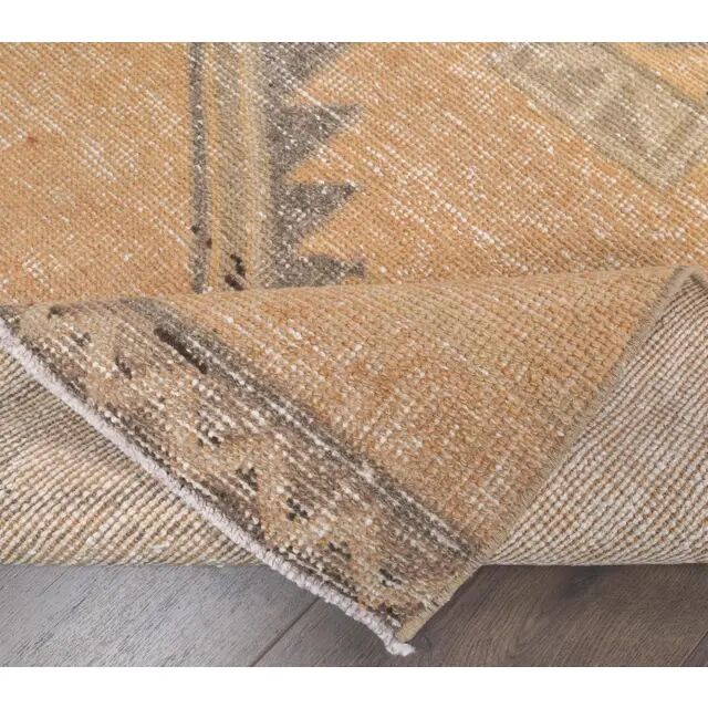1980s Vintage Turkish Hand-Knotted Runner 92x394