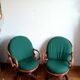 Paire de fauteuils pivotants en rotin 1970