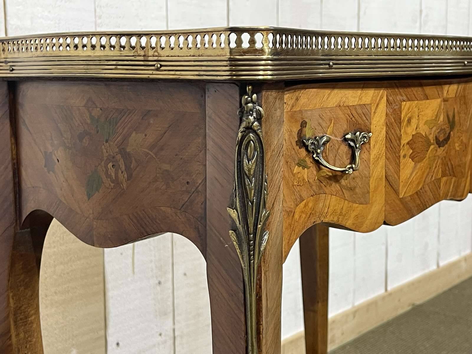 1970s Louis XV style side table in rosewood and beech.