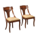 Antique Louis-Philippe chairs in walnut and fabric, Italy, 19th century.