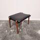 Danish - Style Stool with Faux Leather – 1970s