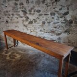 Vintage oak work table / hospital workshop side table, France, 1950s