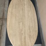 Vintage travertine oval table