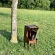 Vintage Dark Brown Wood Side Table - Vinyl Record Book Holder