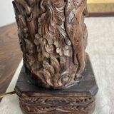 Carved wooden Balinese lamp base