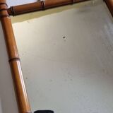 Turned wooden mirror in imitation of bamboo, from the 40s-50s, 43 x 57 cm