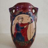 Vase decorated with the Bayeux tapestry of l.-e. desmant