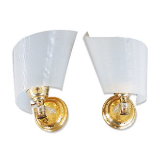 2 old brass wall lamps 50s