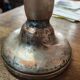 Set of three silver candle holders
