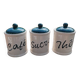 Lot de pot à sucre thé café provision cuisine vert et blanc