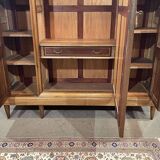 Art Deco period bedroom wardrobe with mirror in walnut and elm burl