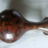 Cloisonné brass vase decorated with lotus flowers