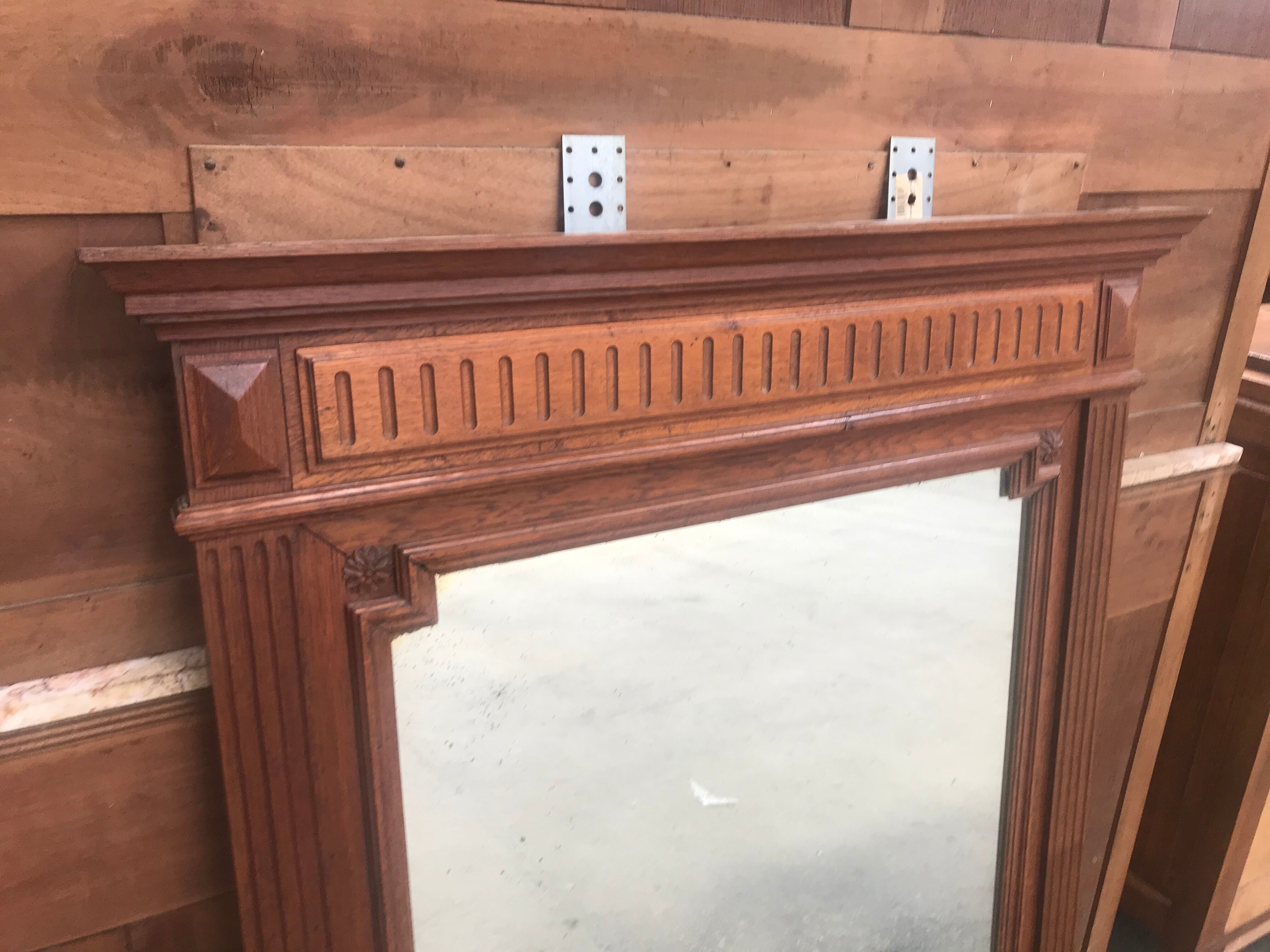 Mirror art deco solid oak - 133x97cm