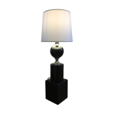 Philippe Barbier, Beautiful lamp to lay in black marble and chrome metal