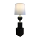 Philippe Barbier, Beautiful lamp to lay in black marble and chrome metal
