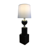 Lampe à poser en marbre noir et métal chromé Philippe Barbier