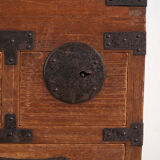 Japanese ko-dansu with hinged lid and paulownia wood drawers, Meiji–Taishō period, circa 1868–1926.