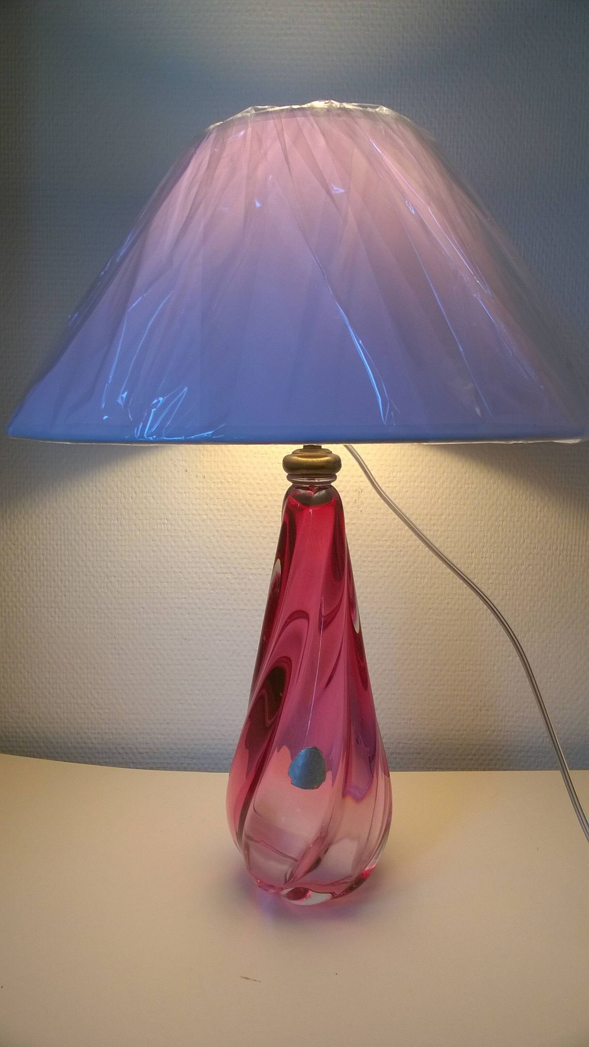Crystal lamp Val Saint Lambert (Belgium, c. 1980)