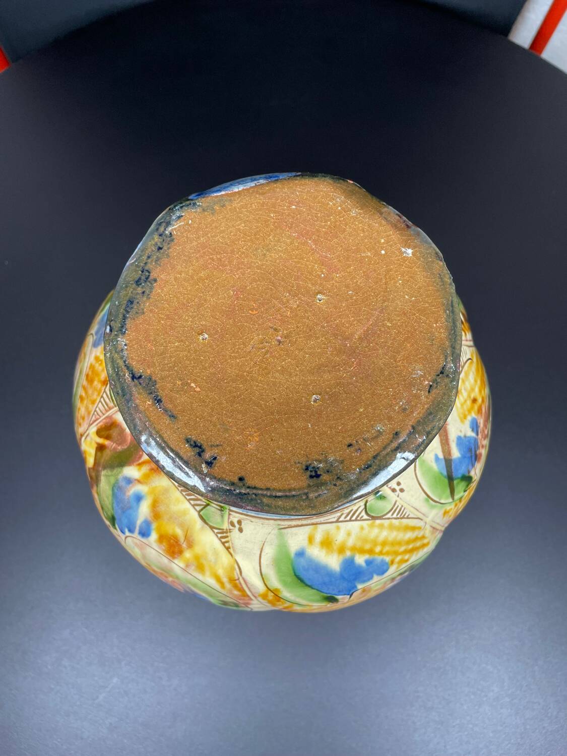 Large signed colorful vase