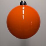 Orange opaline ball pendant light, 1960s-70s