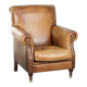 Armchair made of cowhide leather with a characterful English look