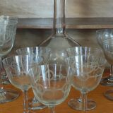 Ancien service cristal gravé