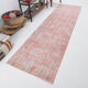 Floral red turkish runner rug, 324x90cm