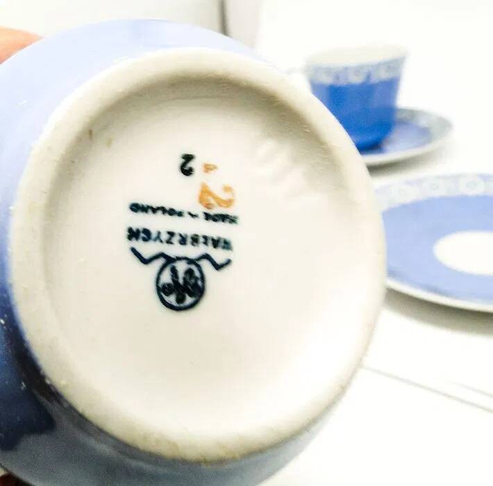 DGS Wałbrzych sugar bowl set with 6 cups