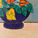 Blue bowl with flowers, oil on canvas signed 1982