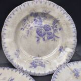 Antique lavender blue plates charm of yesteryear Flore Sarreguemines UC