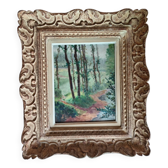 Oil on panel, Impressionist style landscape, 1936