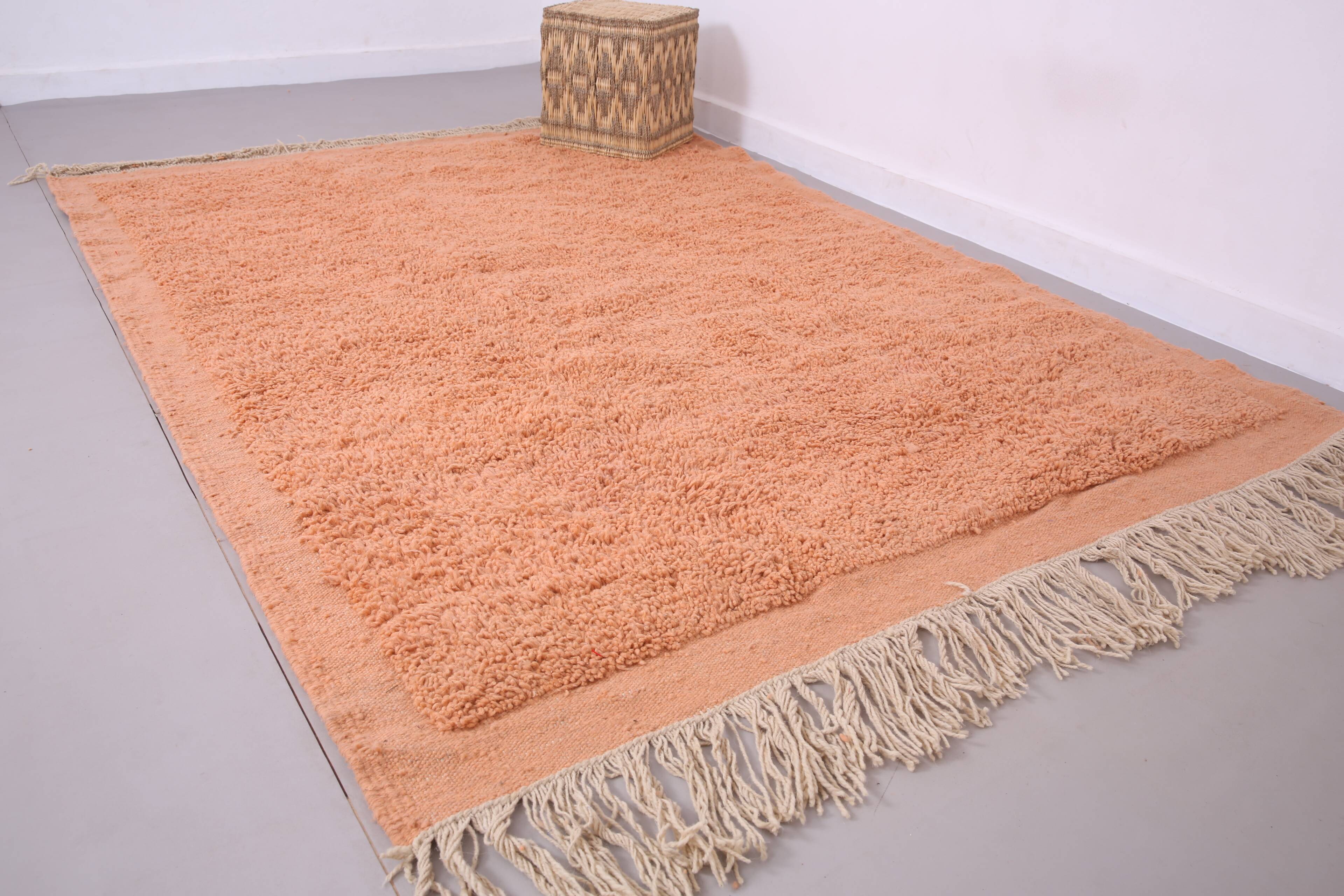 Peach Vintage Moroccan Rug 187 x 252 cm - Handmade Berber Wool Rug Boho
