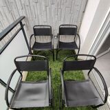 4 fauteuils noir mat vintage
