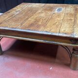 Table basse carré en bois de teck massif 1m x 1m