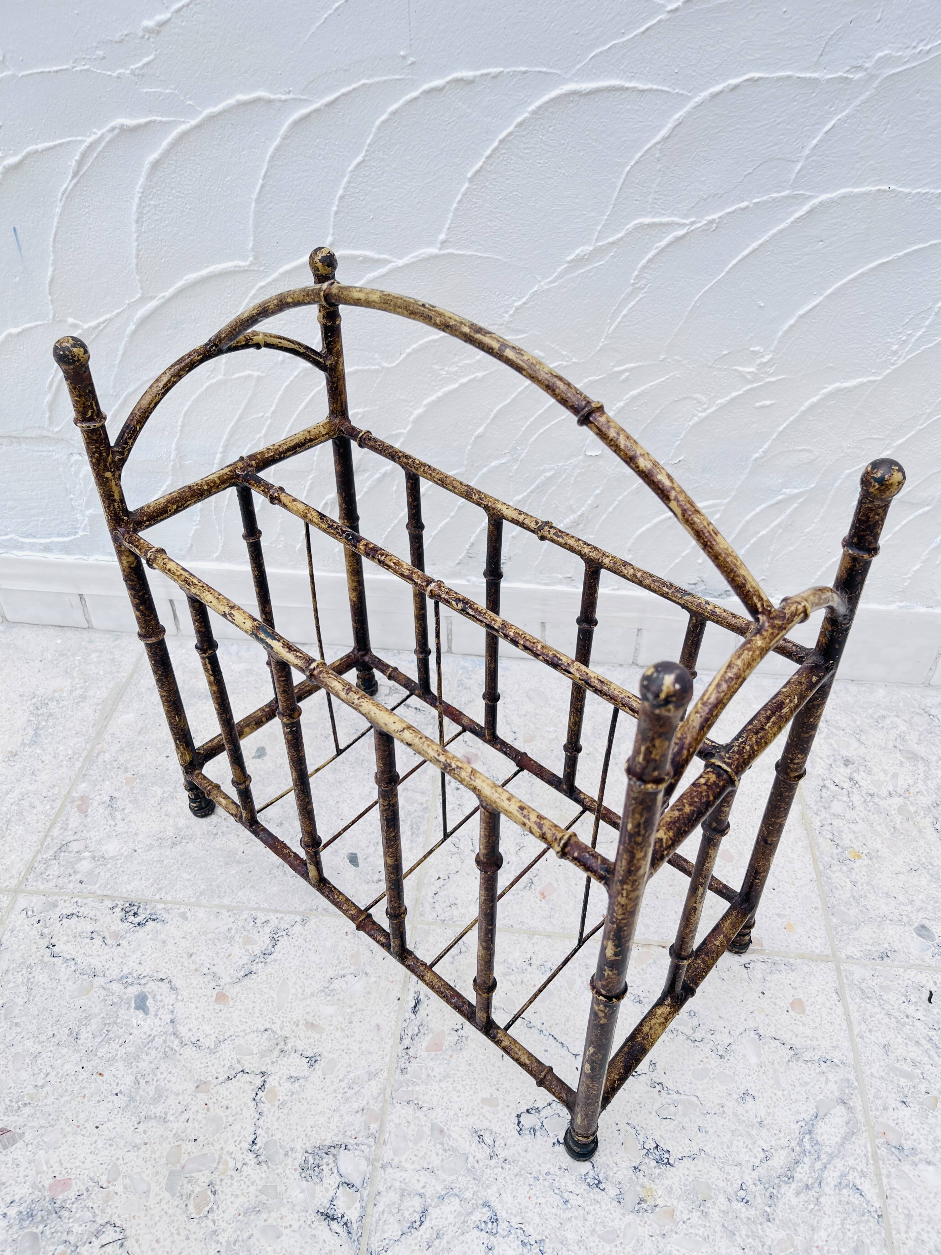 Art deco metal magazine rack