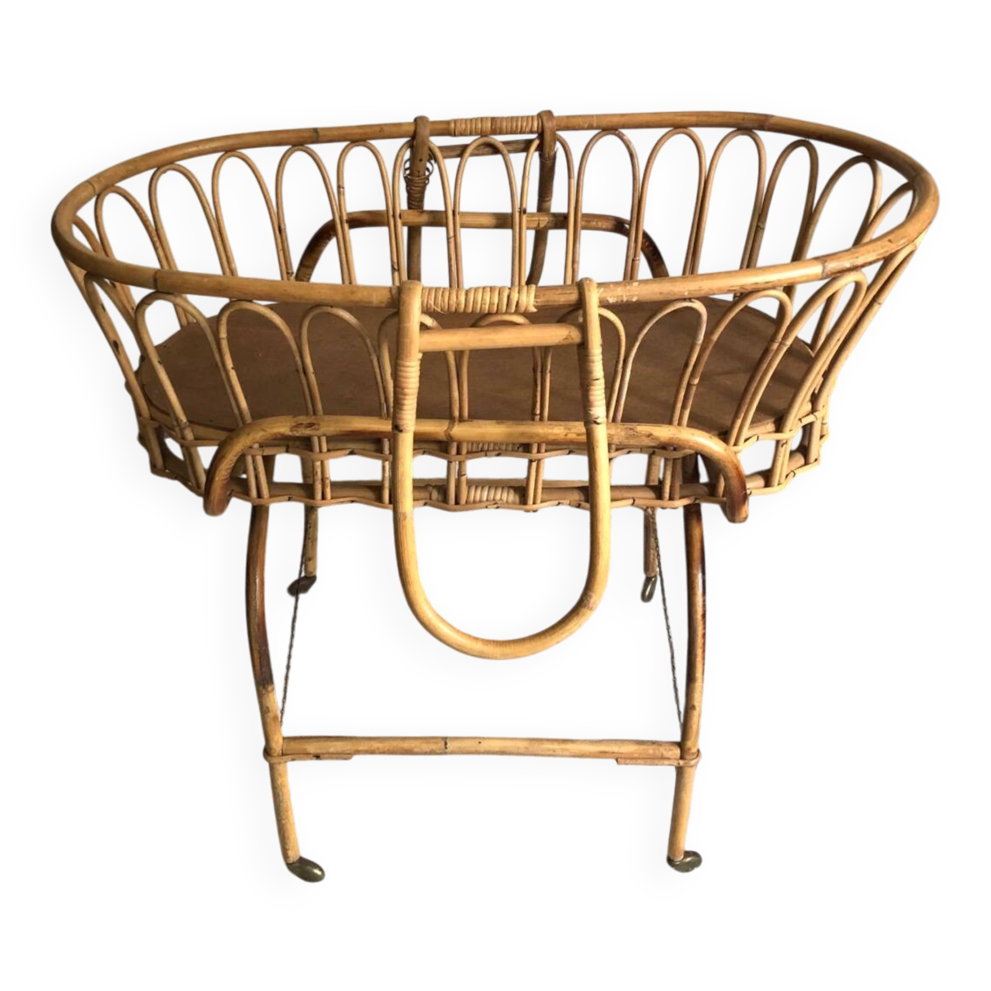 Vintage rattan cradle