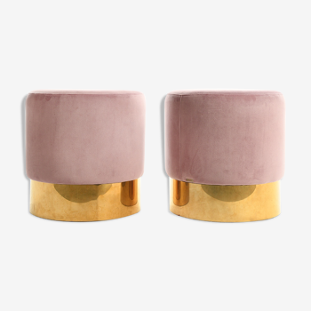 Pair of pink and gold stools from the "I love you etc."