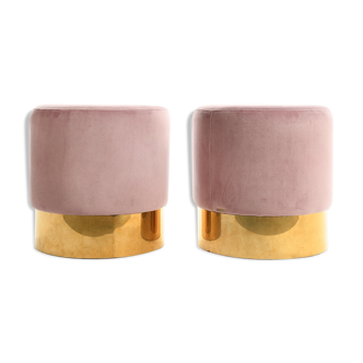 Pair of pink and gold stools from the "I love you etc."