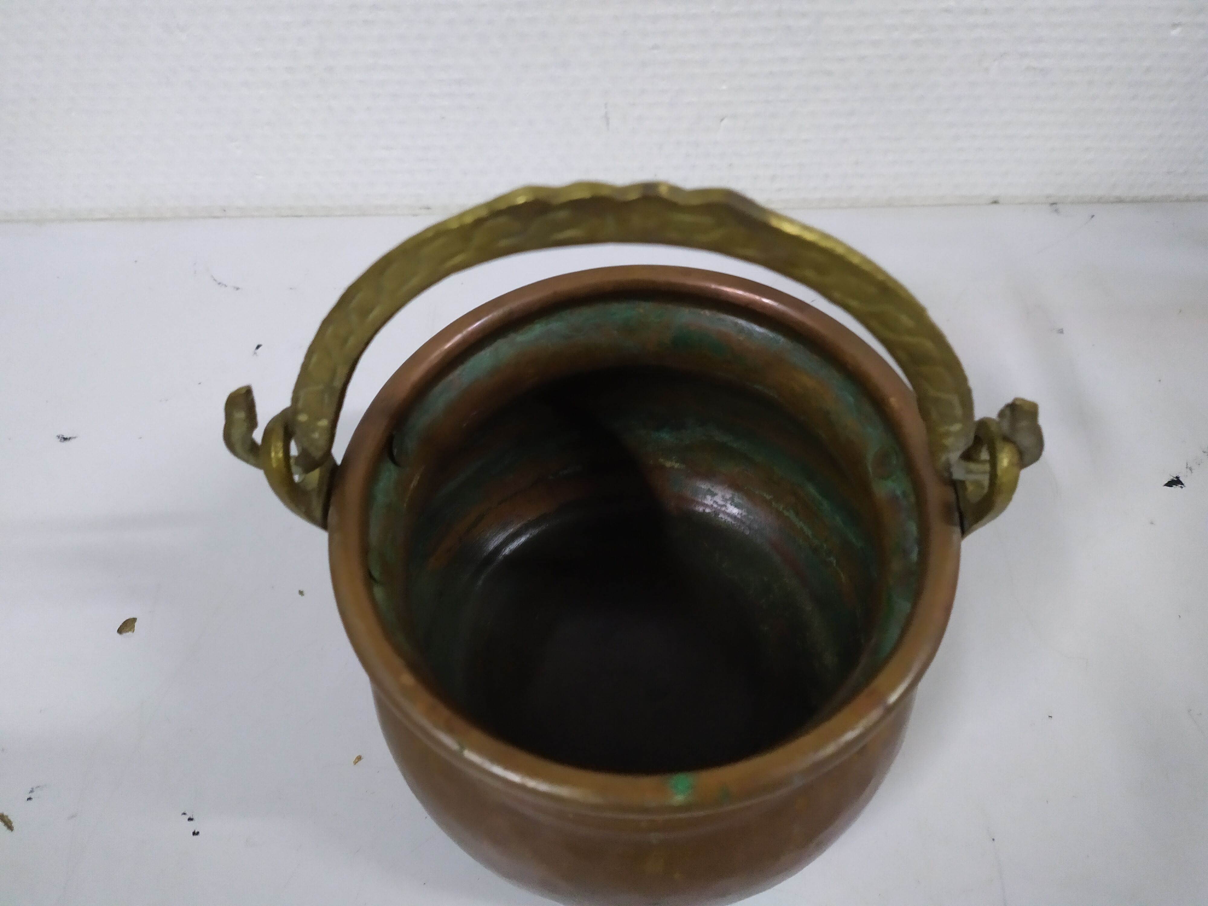 Old copper cauldron
