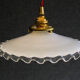 White opaline pendant light with crenellated edges