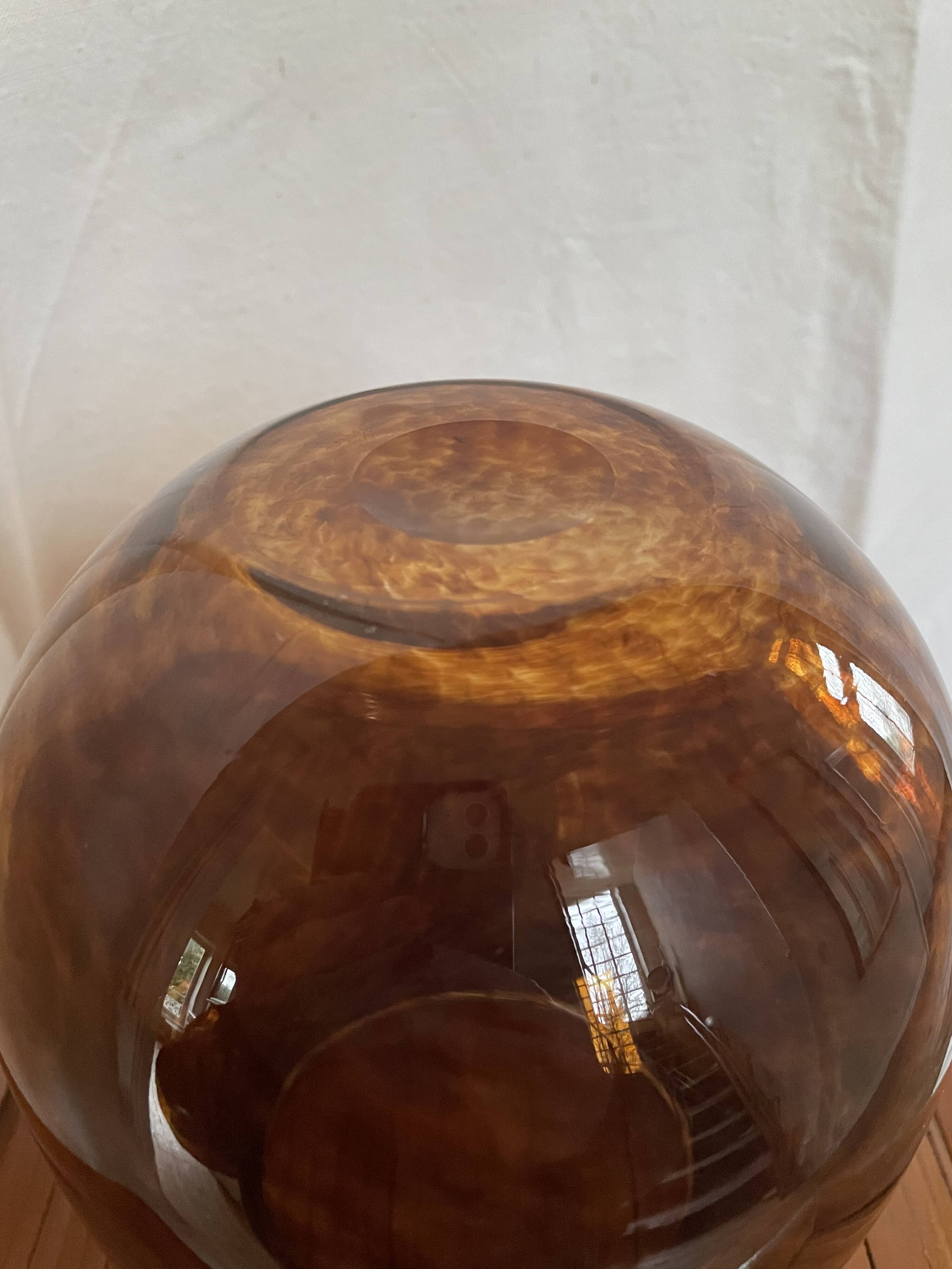 Amber glass vase
