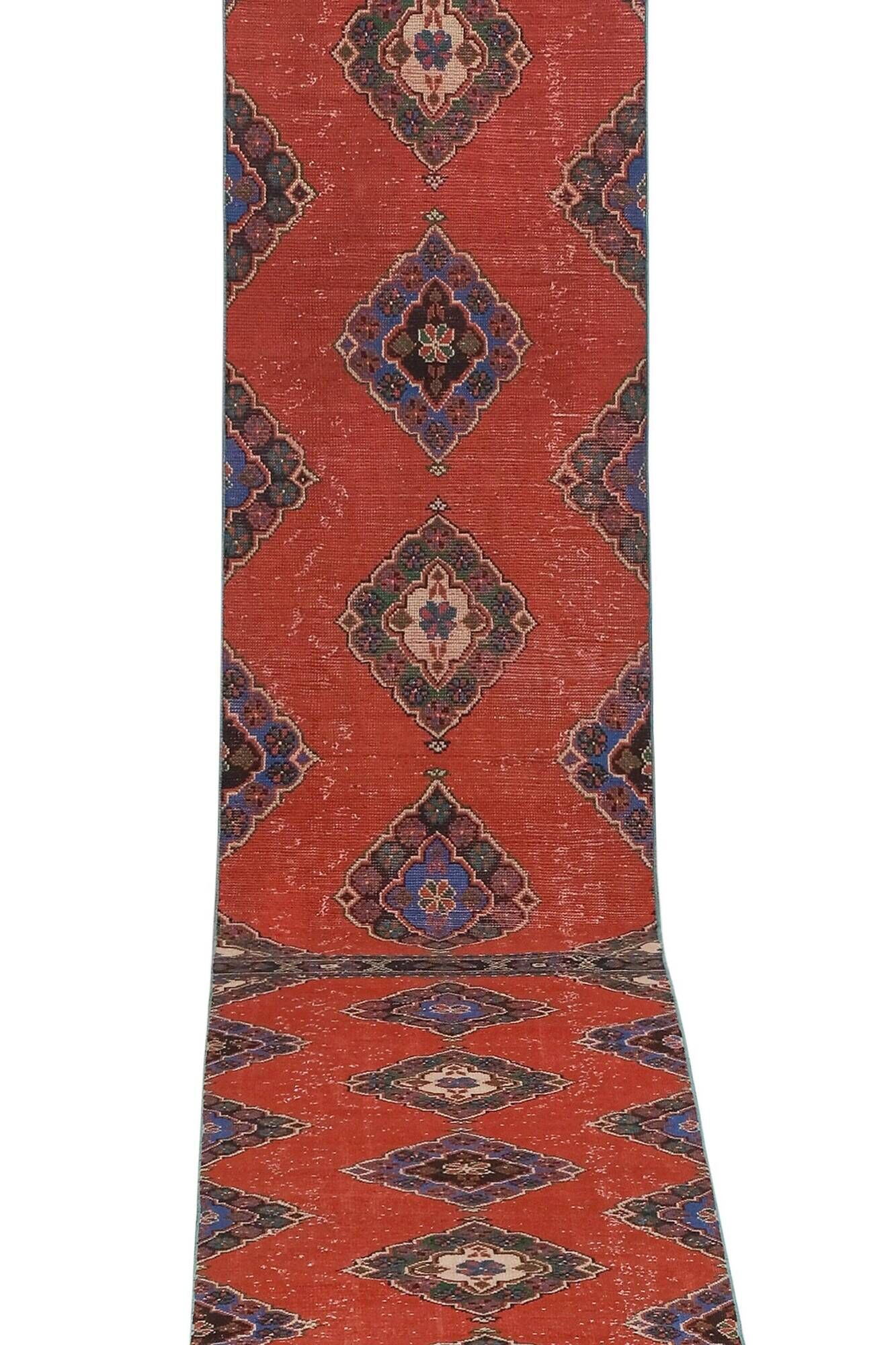 Vintage Turkish hallway rug 91x660 cm